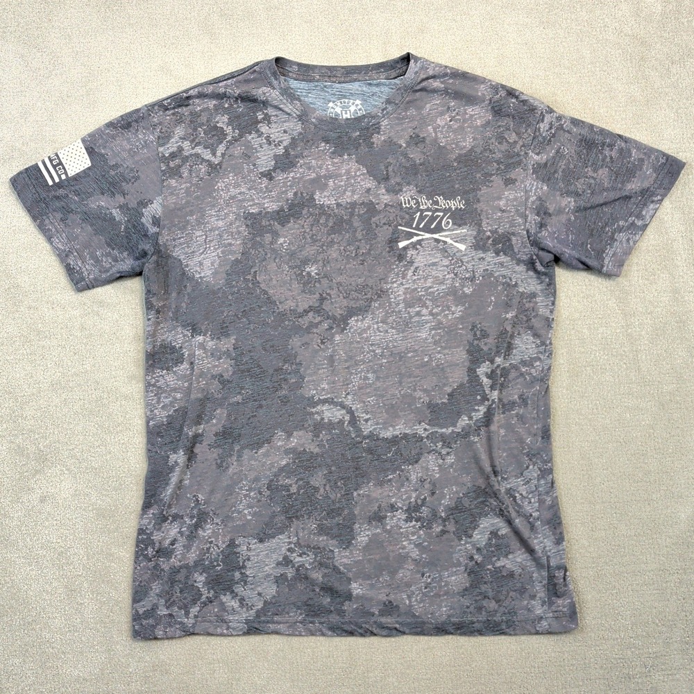 Howitzer T Shirt Mens XL Grey Camo We The People 1776 Constitution Patriotic Tee